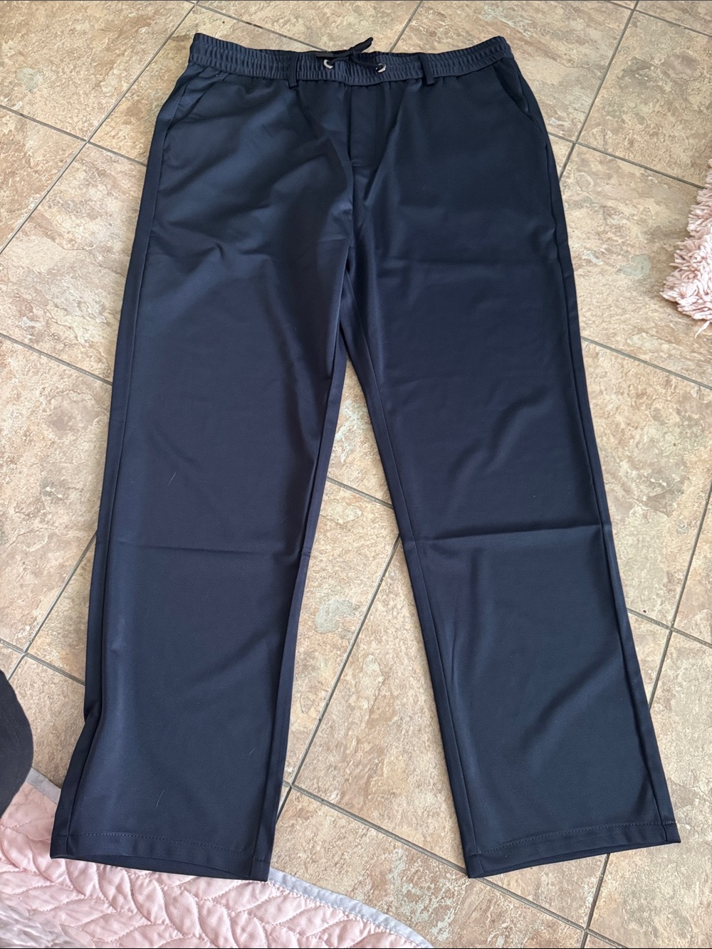 Men's Navy Drawstring Jogger Pants - Comfortable Everyday Fit